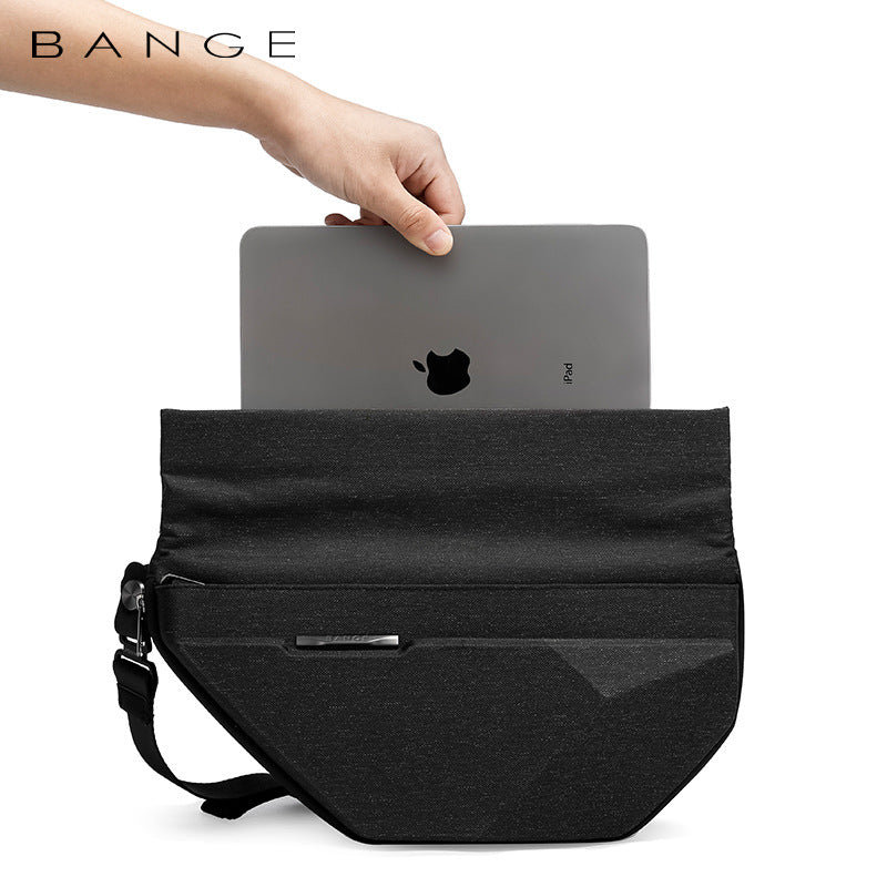 New Chest Bag Men's Shoulder Bag Korean Version Function Oblique Cross Bag Expansion Business Pyramid Hard Shell Small Bag