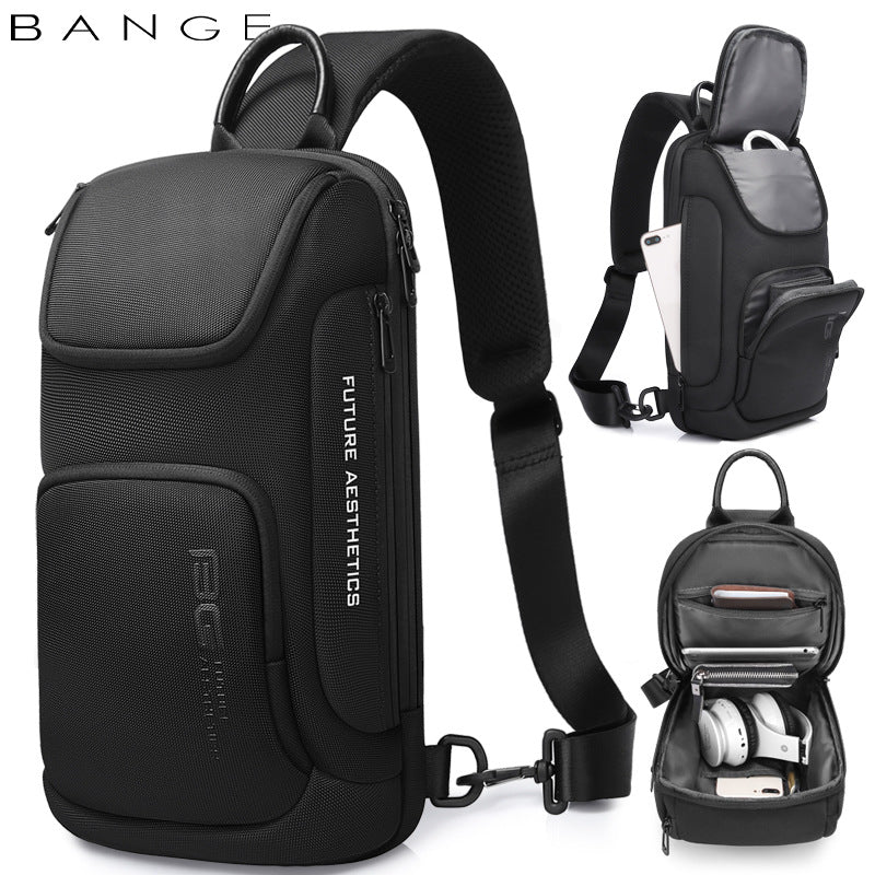 Bange New Shoulder Bag Men's Korean Version Men's Chest Bag Light Business Function Messenger Bag Trendy