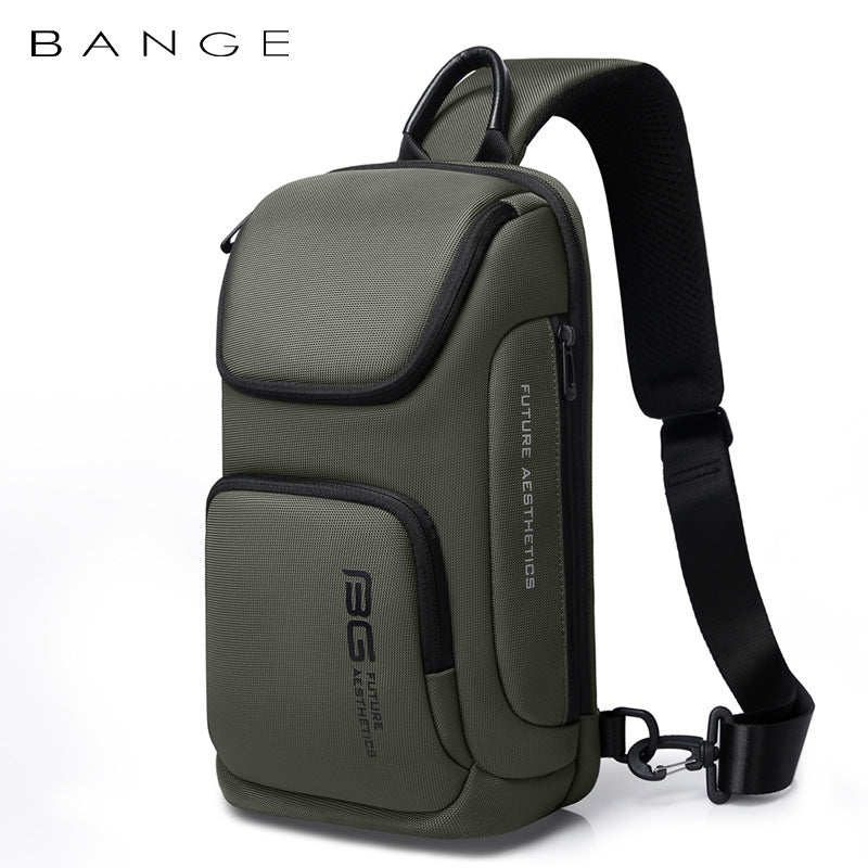 Bange New Shoulder Bag Men's Korean Version Men's Chest Bag Light Business Function Messenger Bag Trendy