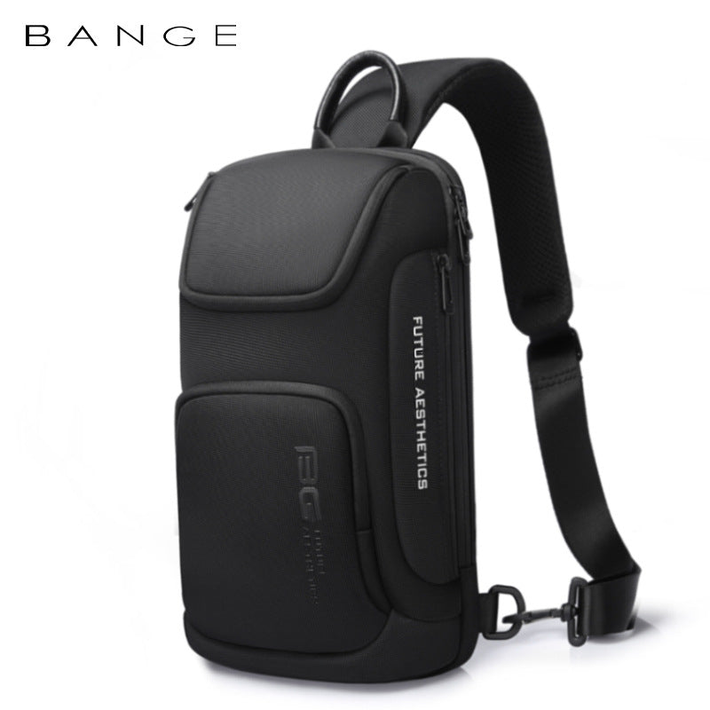 Bange New Shoulder Bag Men's Korean Version Men's Chest Bag Light Business Function Messenger Bag Trendy