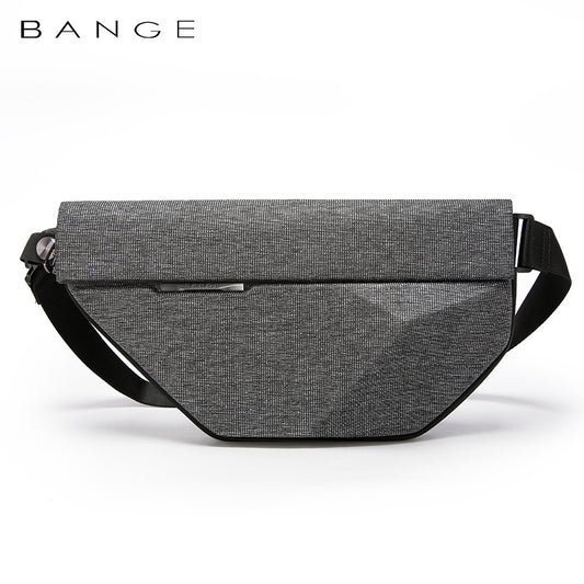 New Chest Bag Men's Shoulder Bag Korean Version Function Oblique Cross Bag Expansion Business Pyramid Hard Shell Small Bag