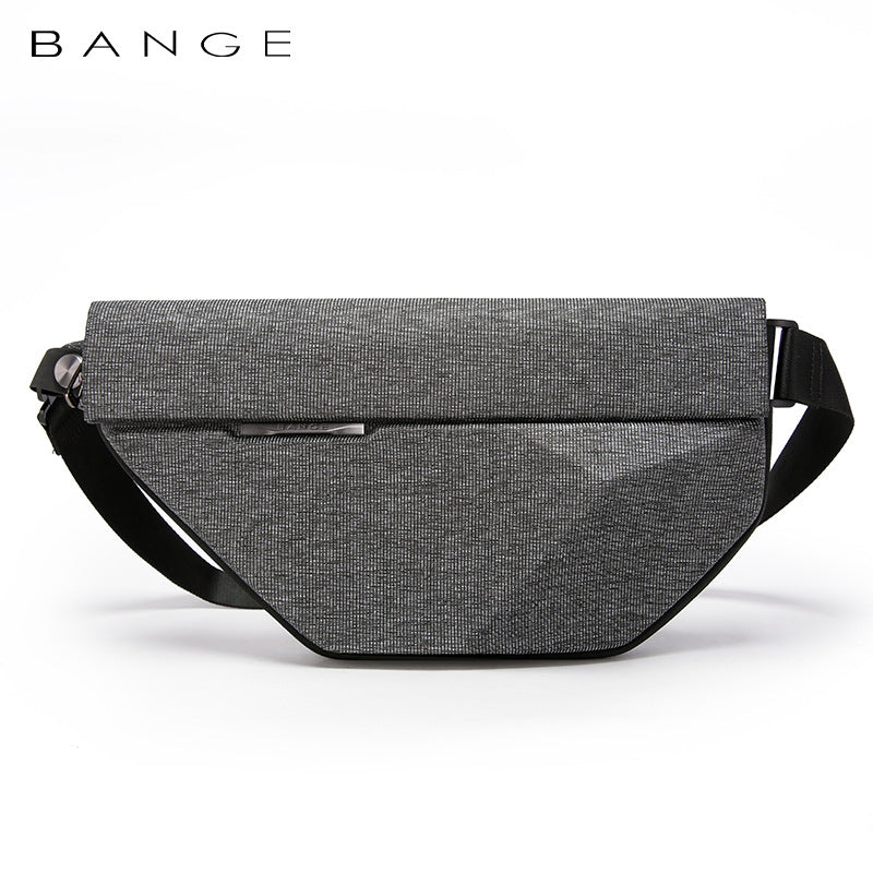 New Chest Bag Men's Shoulder Bag Korean Version Function Oblique Cross Bag Expansion Business Pyramid Hard Shell Small Bag