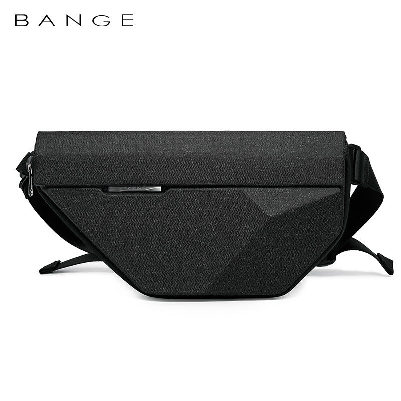 New Chest Bag Men's Shoulder Bag Korean Version Function Oblique Cross Bag Expansion Business Pyramid Hard Shell Small Bag