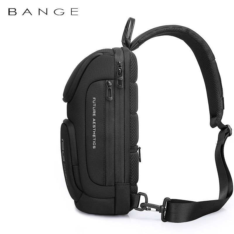 Bange New Shoulder Bag Men's Korean Version Men's Chest Bag Light Business Function Messenger Bag Trendy