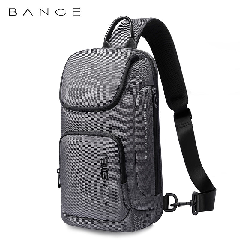 Bange New Shoulder Bag Men's Korean Version Men's Chest Bag Light Business Function Messenger Bag Trendy