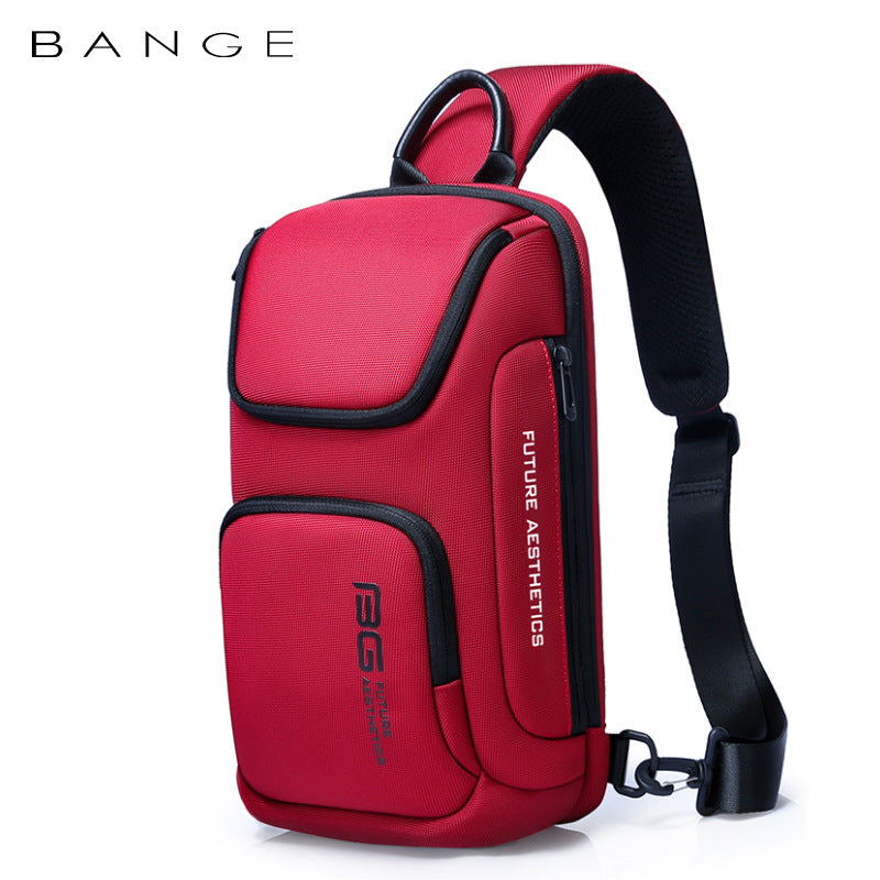 Bange New Shoulder Bag Men's Korean Version Men's Chest Bag Light Business Function Messenger Bag Trendy