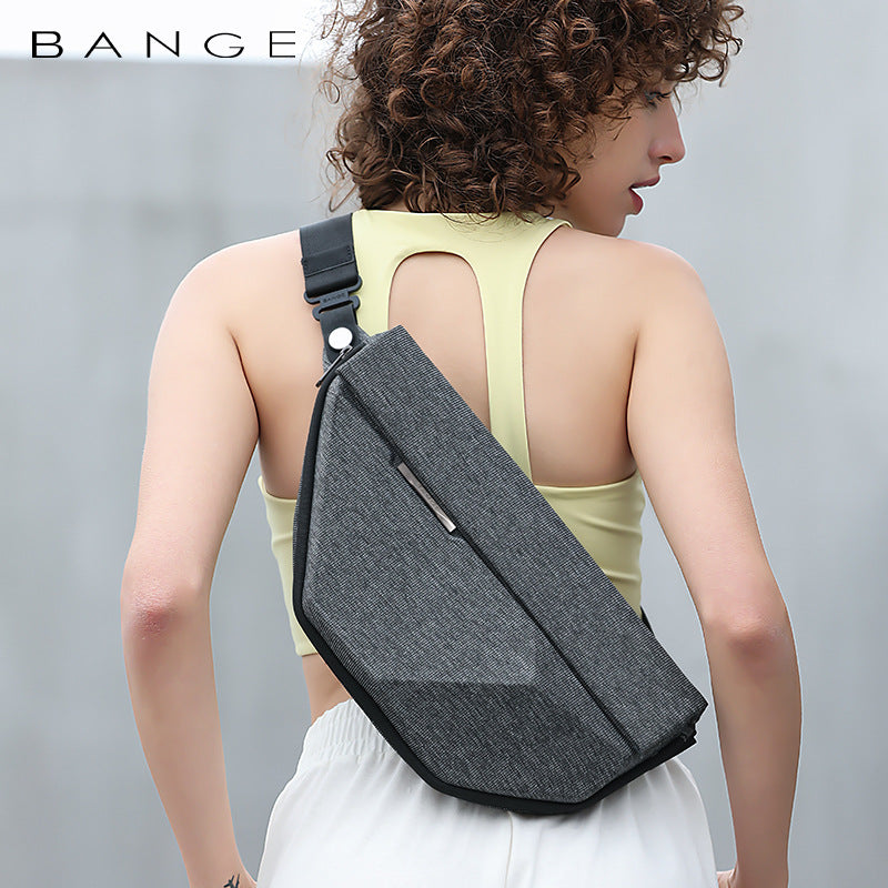 New Chest Bag Men's Shoulder Bag Korean Version Function Oblique Cross Bag Expansion Business Pyramid Hard Shell Small Bag