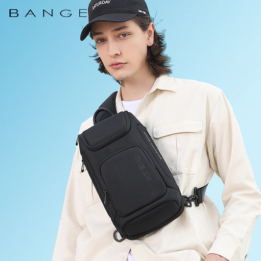 Bange New Shoulder Bag Men's Korean Version Men's Chest Bag Light Business Function Messenger Bag Trendy